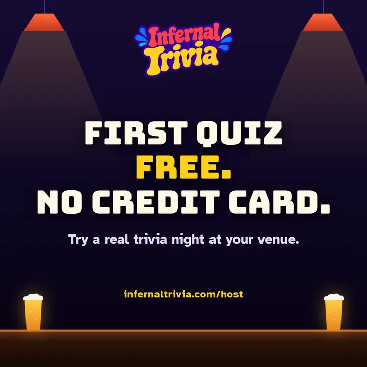 Infernal Trivia Host — First quiz free. No credit card. infernaltrivia.com/host
