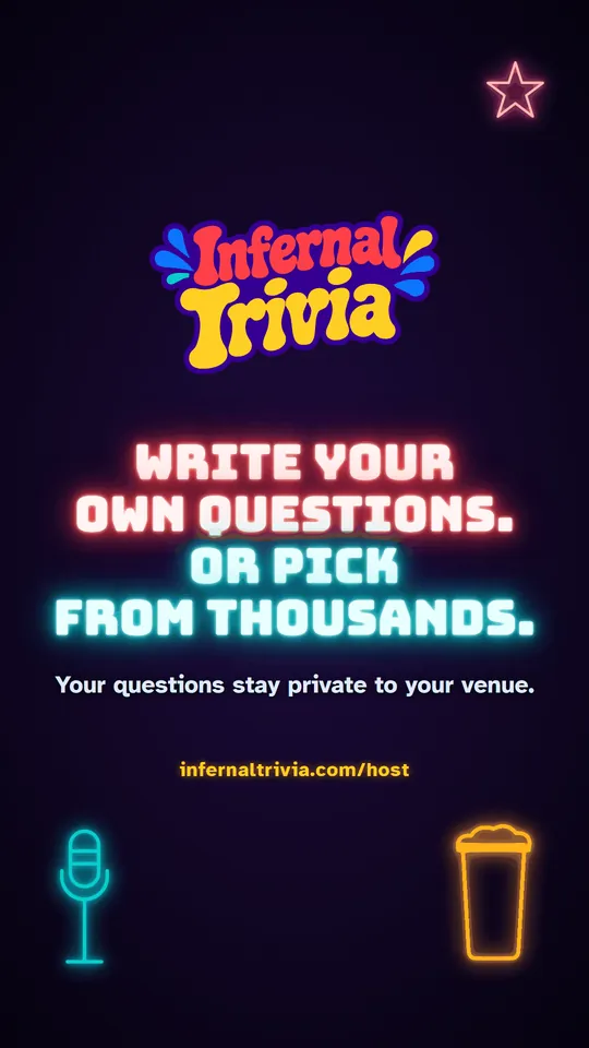 Infernal Trivia Host — Write your own questions. Or pick from thousands. infernaltrivia.com/host