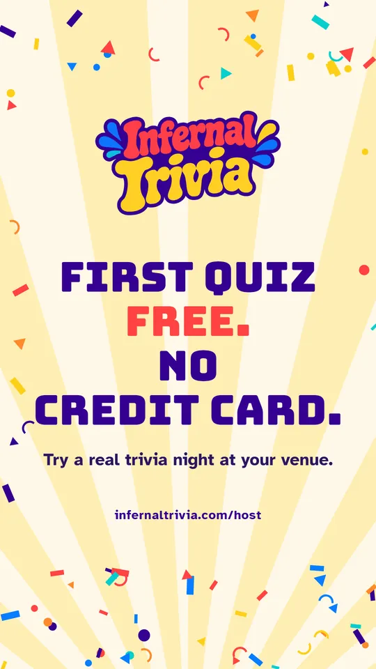 Infernal Trivia Host — First quiz free. No credit card. infernaltrivia.com/host