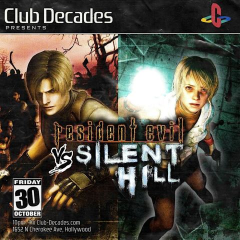 Poster: Resident Evil vs Silent Hill Halloween | Club Decades, Boardner's by La Belle, Oct 30