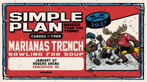 Poster: Simple Plan, Rogers Arena, Jan 27