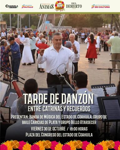 Poster: Tarde de Danzón, entre catrinas y recuerdos, en la Plaza del Congreso, Plaza del Congreso, Oct 30