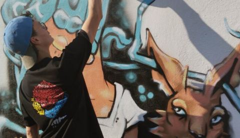 Poster: Graffiti Workshop & Tour with street artist DazCat, PRSC The Yard, Nov 7