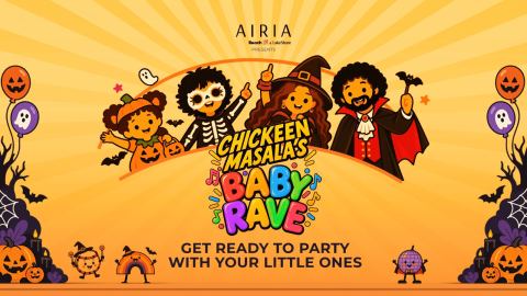 Poster: Chickeen Masala's Baby Rave at Airia Mall, Airia Mall, Nov 1
