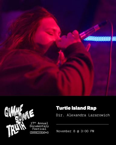 Poster: Turtle Island Rap, Dave Barber Cinematheque, Nov 8