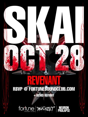 Poster: SKAI Listening Party presented by BLACK0UT, Fortune Sound Club, Oct 28