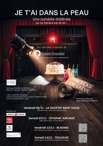 Affiche : « Je t’ai dans la peau » : une pièce de théâtre sensible et engagée autour du diabète, Maison des associations, 14 nov.