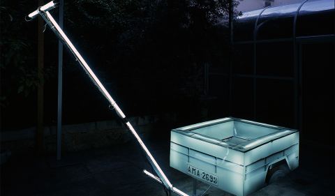 Αφίσα: Γιώργος Λάππας. Spotlight – Η τέχνη ξεκινάει πάντα με τη λέξη έστω, Εθνικό Μουσείο Σύγχρονης Τέχνης (EMST), 11 Ιουν