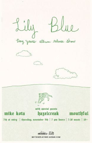 Poster: lily blue, 7th St Entry, Nov 5