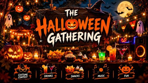 Poster: The Halloween Gathering, Stilton Cafe, Oct 31