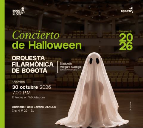 Cartel: Concierto de Halloween - Orquesta Filarmónica de Bogotá, Auditorio Fabio Lozano, 30 oct