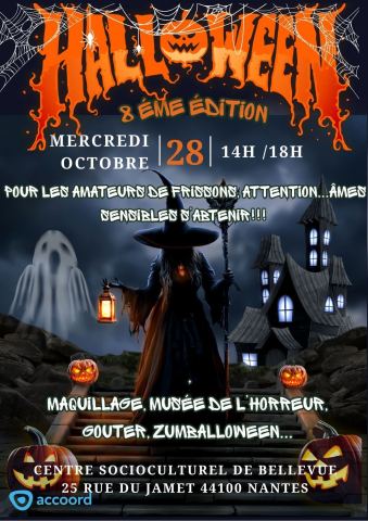 Affiche : Halloween, CSC Accoord Bellevue, 28 oct.