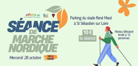 Affiche : 🚶‍➡️ Marche Nordique St Sébastien sur Loire (niveau débutant)), Stade René Massé St Sébastien Sur Loire, 28 oct.