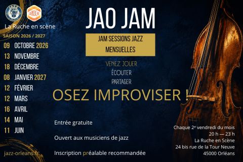 Affiche : JAO Jam #6 — Vendredi Jazz à La Ruche en Scène, La Ruche en Scène, 13 nov.