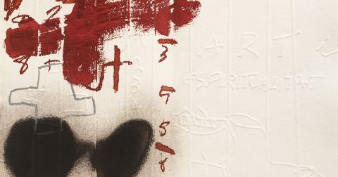 Poster: Művészet és spiritualitás Válogatás Antoni Tàpies grafikai műveiből, Magyar Nemzeti Galéria, Sep 15