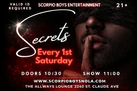 Poster: Secrets, The AllWays Lounge & Cabaret, Nov 7