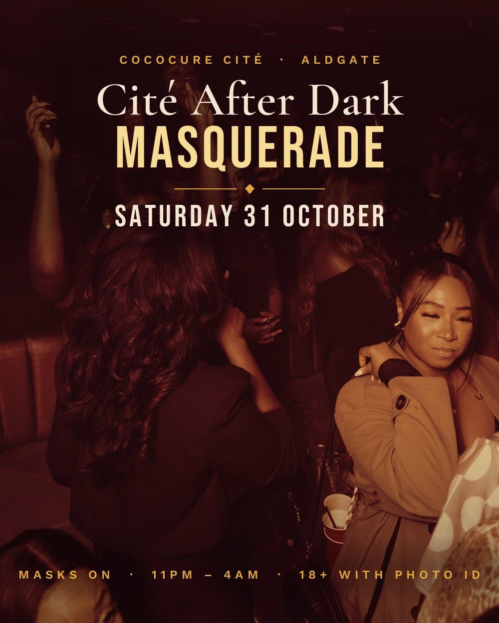 Poster: CITÉ AFTER DARK — Masquerade | Afrobeats & Bashment