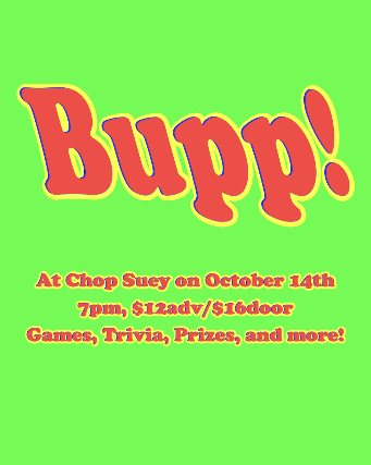 Poster: Bupp! Gameshow Night!
