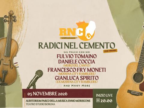 Poster: Radici Nel Cemento & Friends, Auditorium Parco della Musica Ennio Morricone, Nov 5
