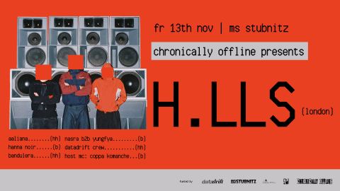Poster: chronically offline – Exit Elbbrücken, MS Stubnitz, Nov 13