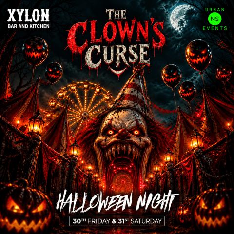 Poster: The Clown’s Curse: Halloween Night, XYLON Bar & Kitchen, Oct 30