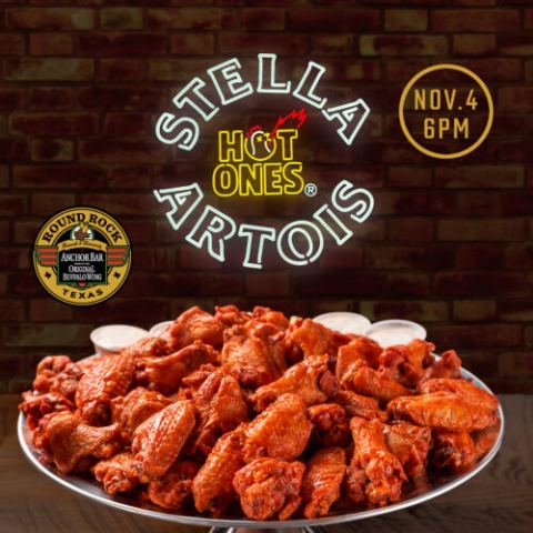 Poster: Hot Ones Challenge Night with 101X at Anchor Bar, Anchor Bar – Round Rock, Nov 4