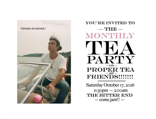 Poster: Monthly Tea Party W/ Proper Tea