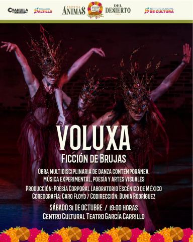 Poster: Voluxa, Ficción de Brujas, en el Teatro García Carrillo, Centro Cultural Teatro García Carrillo, Oct 31
