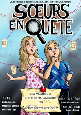Affiche : Sœurs en quête, Théâtre du Passage Vers les Etoiles, 4 nov.