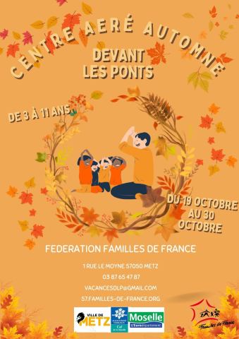 Affiche : Accueil de loisirs, Fédération Familles de France de Moselle, 26 oct.