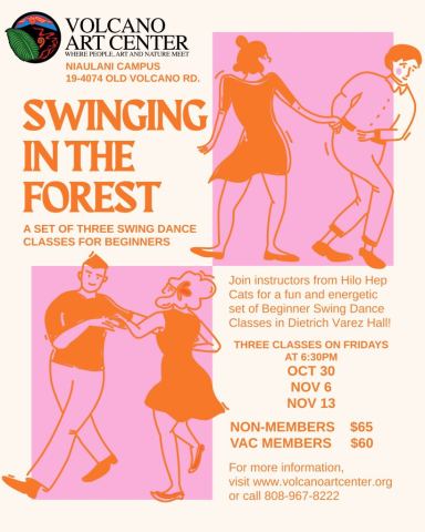 Poster: Swing Dance: Swinging in the Forest, Volcano Art Center, Oct 30