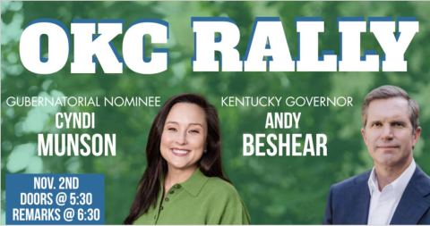 Poster: Get Out the Vote Rally with Cyndi Munson & Andy Beshear, Tower Theatre, Nov 2