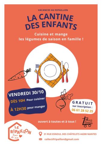 Poster: Cantine des enfants, Le Ripaillon, Oct 30