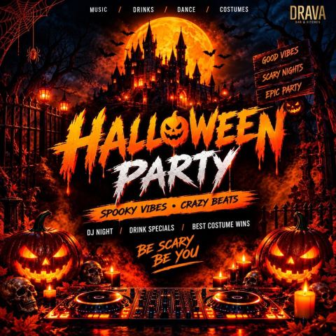 Poster: Halloween Night At Drava Pub, Koramangala, Drava, Oct 31