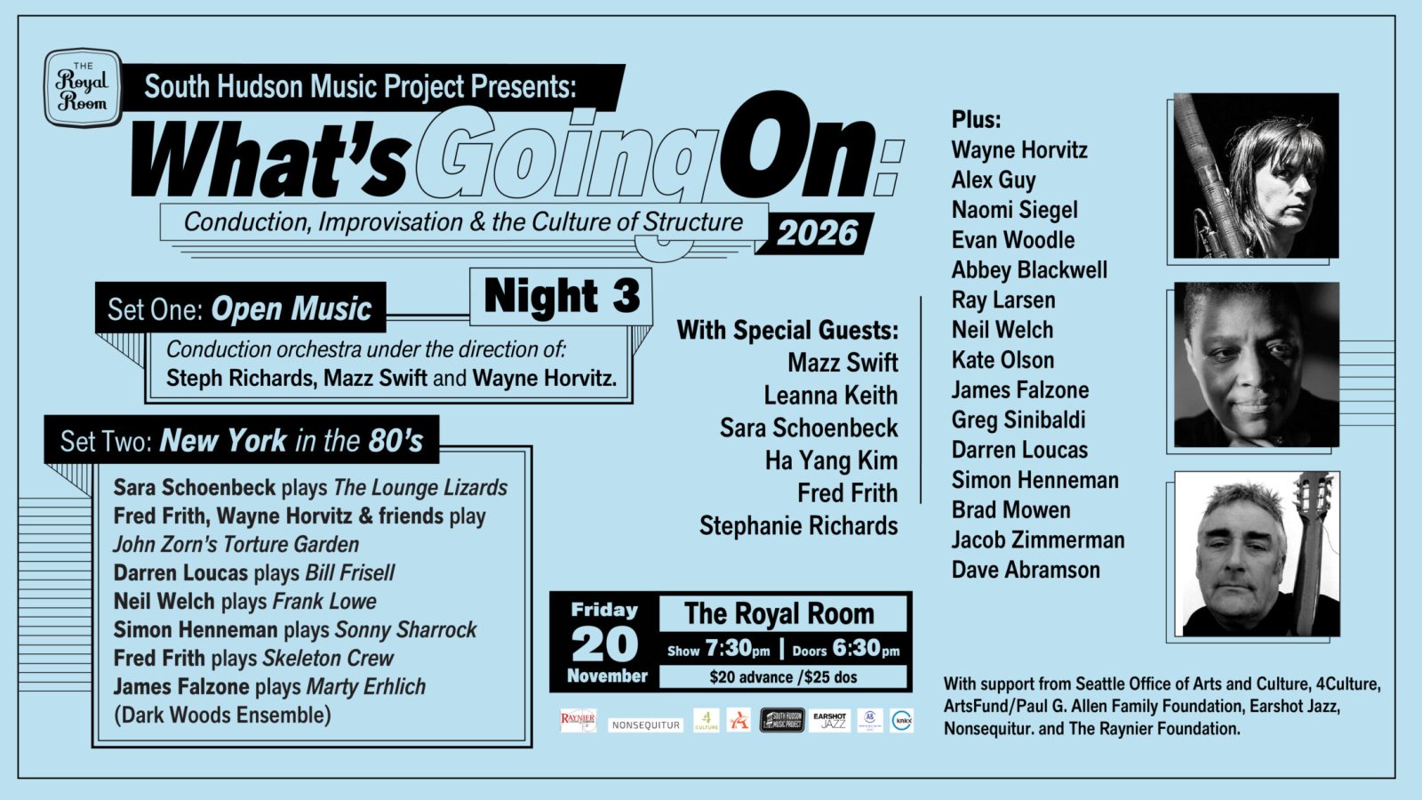 Poster: What’s Going On: Open Music/NY in the 80s.