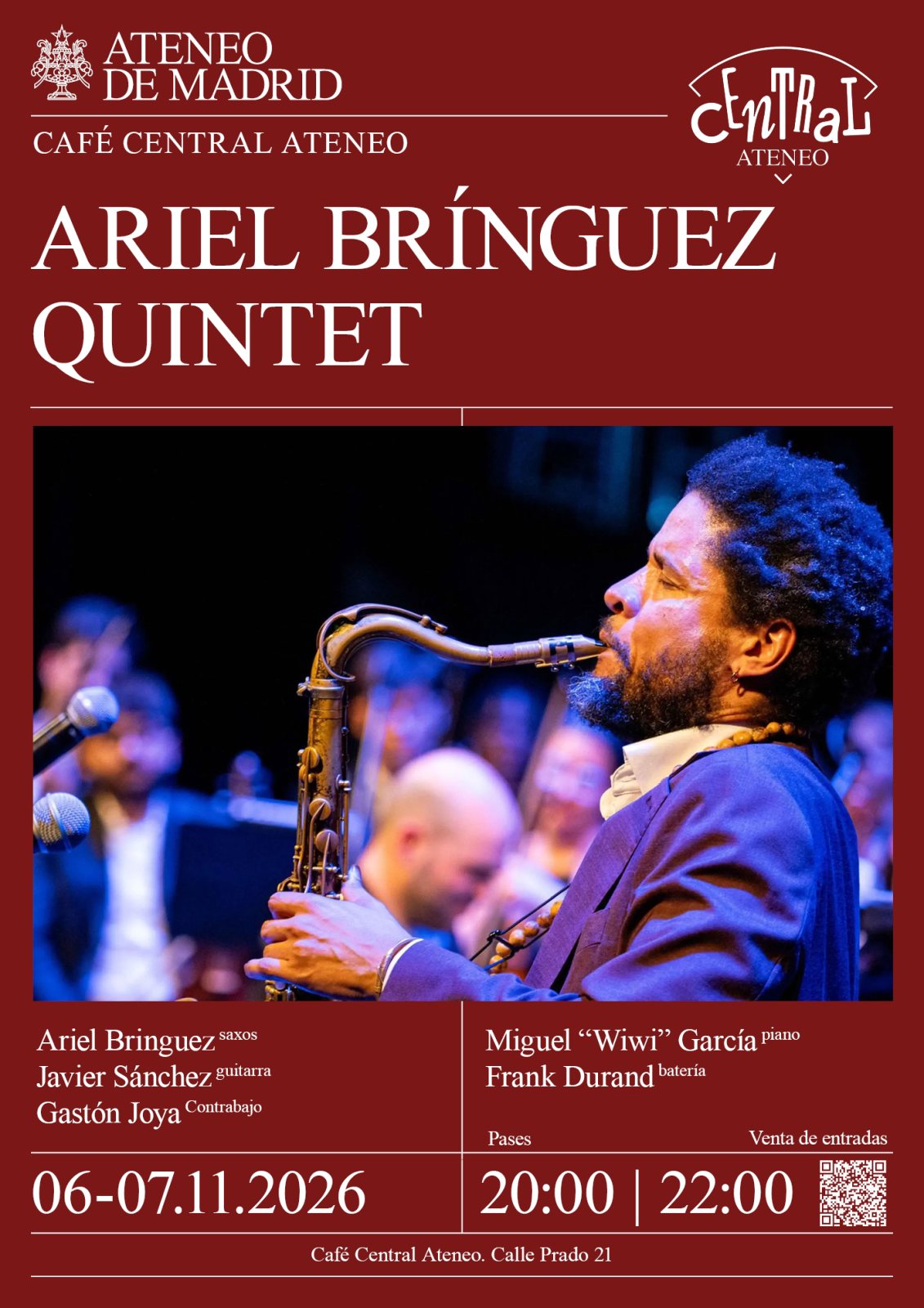 Cartel: ARIEL BRÍNGUEZ QUINTET