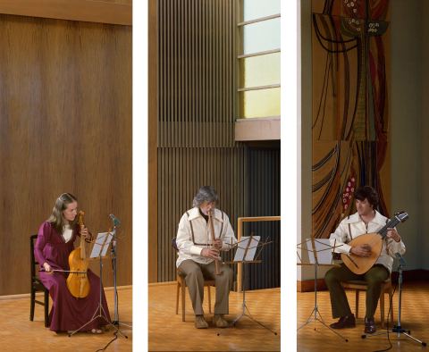 Poster: Here to Play: Variation for Sixteen Hands, Marianne and Edward Gibson Art Museum (SFU), Oct 3