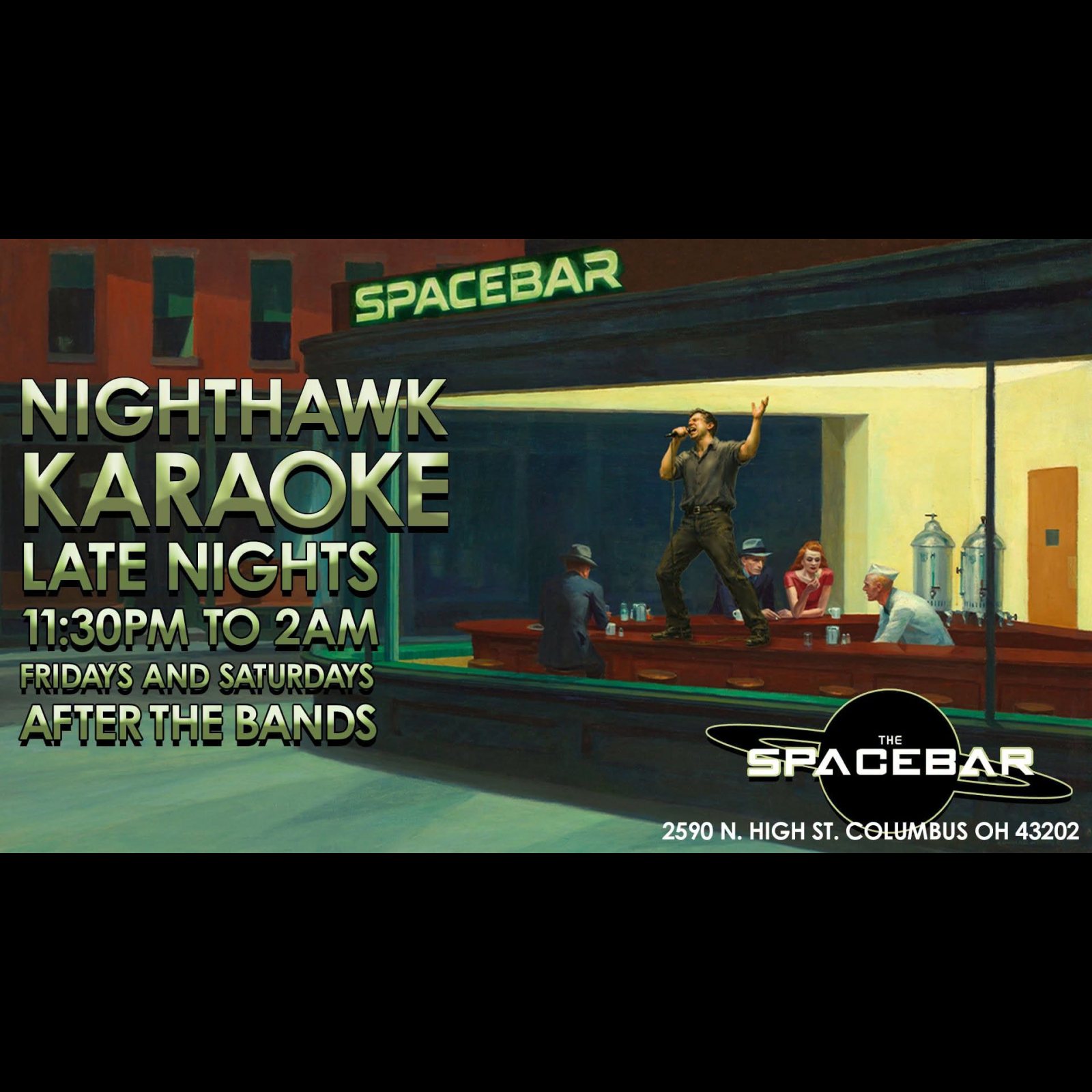 Poster: Nighthawk Karaoke! 11:30pm-2am