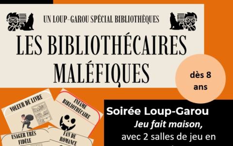Affiche : Soirée jeux Loup-Garou, Bibliothèque Buffon, 31 oct.
