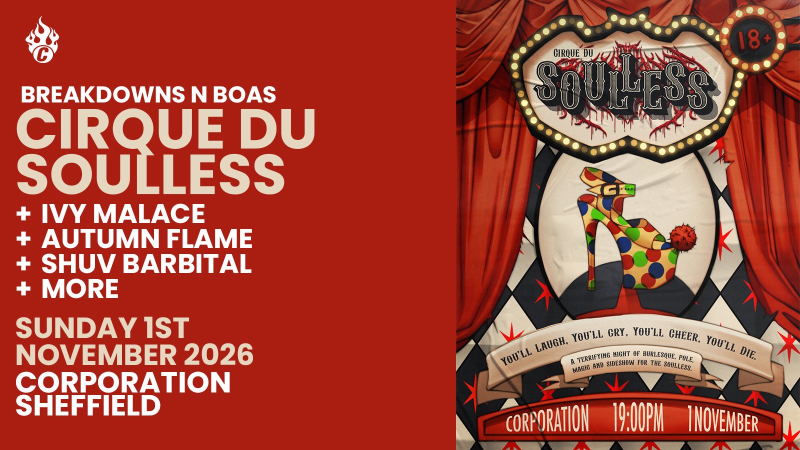 Poster: Breakdowns N Boa’s | Cirque de Soulless