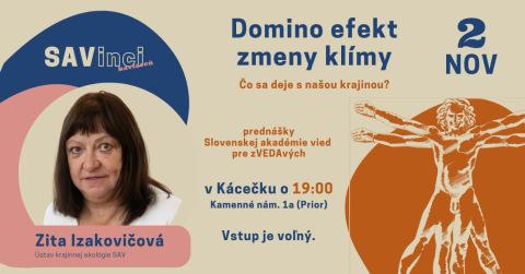 Plagát: SAVinci: Domino efekt zmeny klímy: Čo sa deje s našou krajinou?, KC Dunaj, 2. 11.