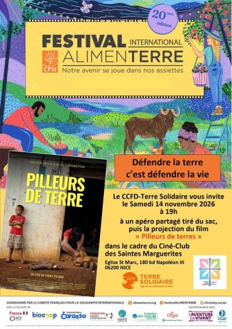 Affiche : film : Pilleurs de terre, église St Marc, 14 nov.
