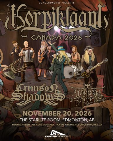 Poster: Korpiklaani with Crimson Shadows & Mongol, Starlite Room, Nov 20
