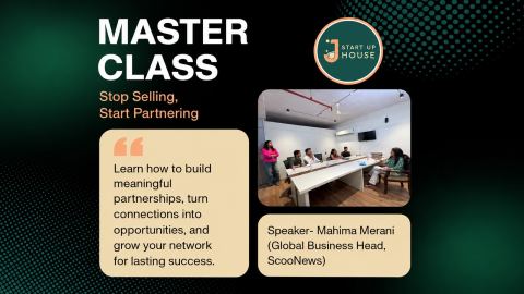 Poster: Stop Selling, Start Partnering, J Startup House, Nov 1