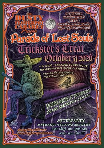 Poster: PARADE OF LOST SOULS Free Event - Donations HERE!!, The Dusty Flowerpot Cabaret, Oct 31