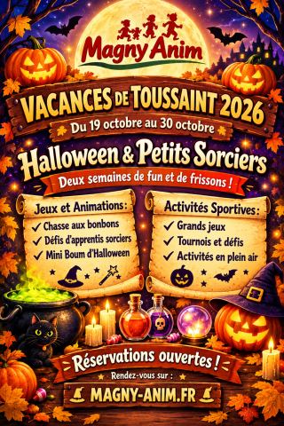 Affiche : Centre aéré : vacances de la Toussaint 2026, Centre socio-culturel de Magny, 26 oct.