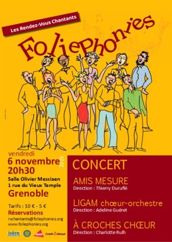 Affiche : Rendez-Vous Chantant de Foliephonies, Salle Olivier Messiaen, 6 nov.