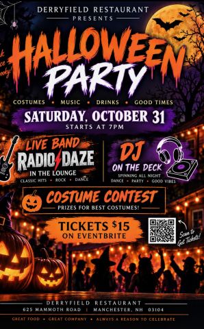 Poster: Halloween Party, The Derryfield, Oct 31