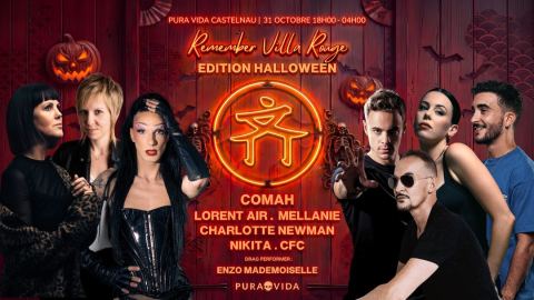 Poster: Remember Villa Rouge - Halloween (Guest : Comah), Pura Vida Montpellier - Ex La Chichoumeille, Oct 31