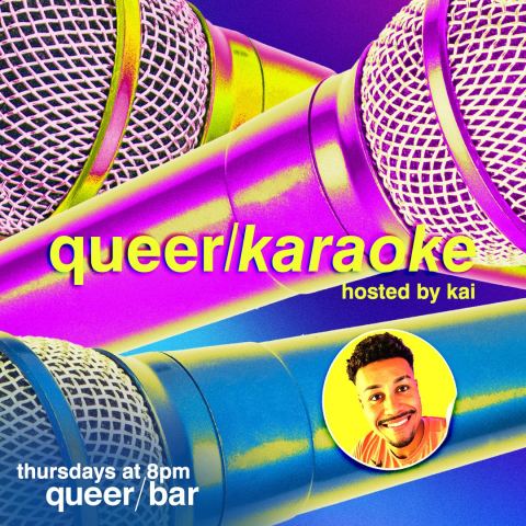 Poster: queer/karaoke, Queer/Bar, Oct 29